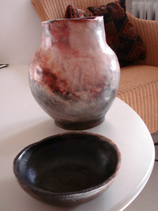 Pottery, ceramic bowl, jug,