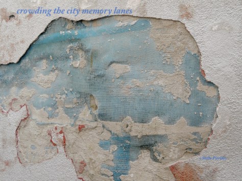 plaster,haiga,haiku,city,