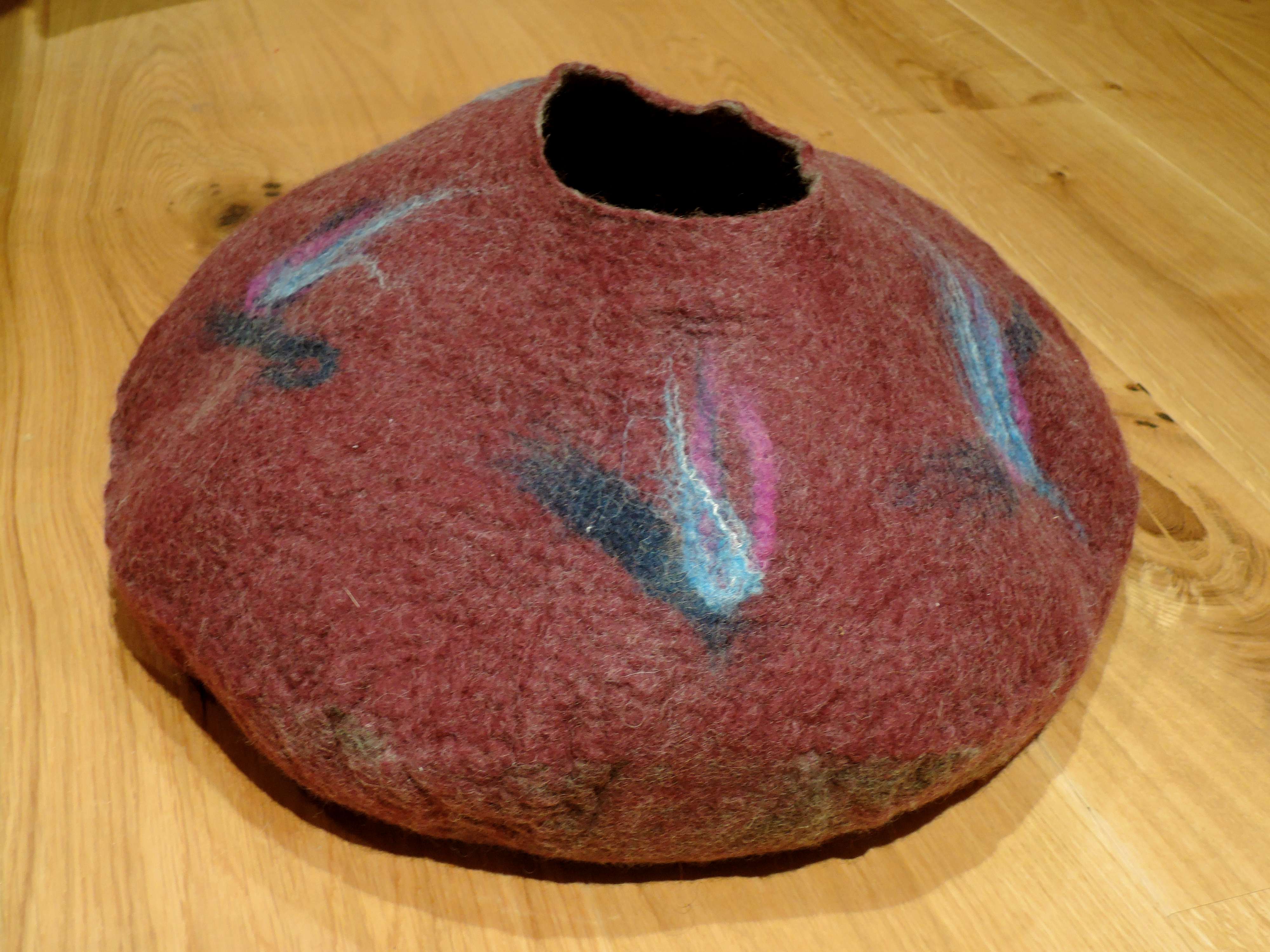 cat cave, felting,weeklywatercolourchallenge,