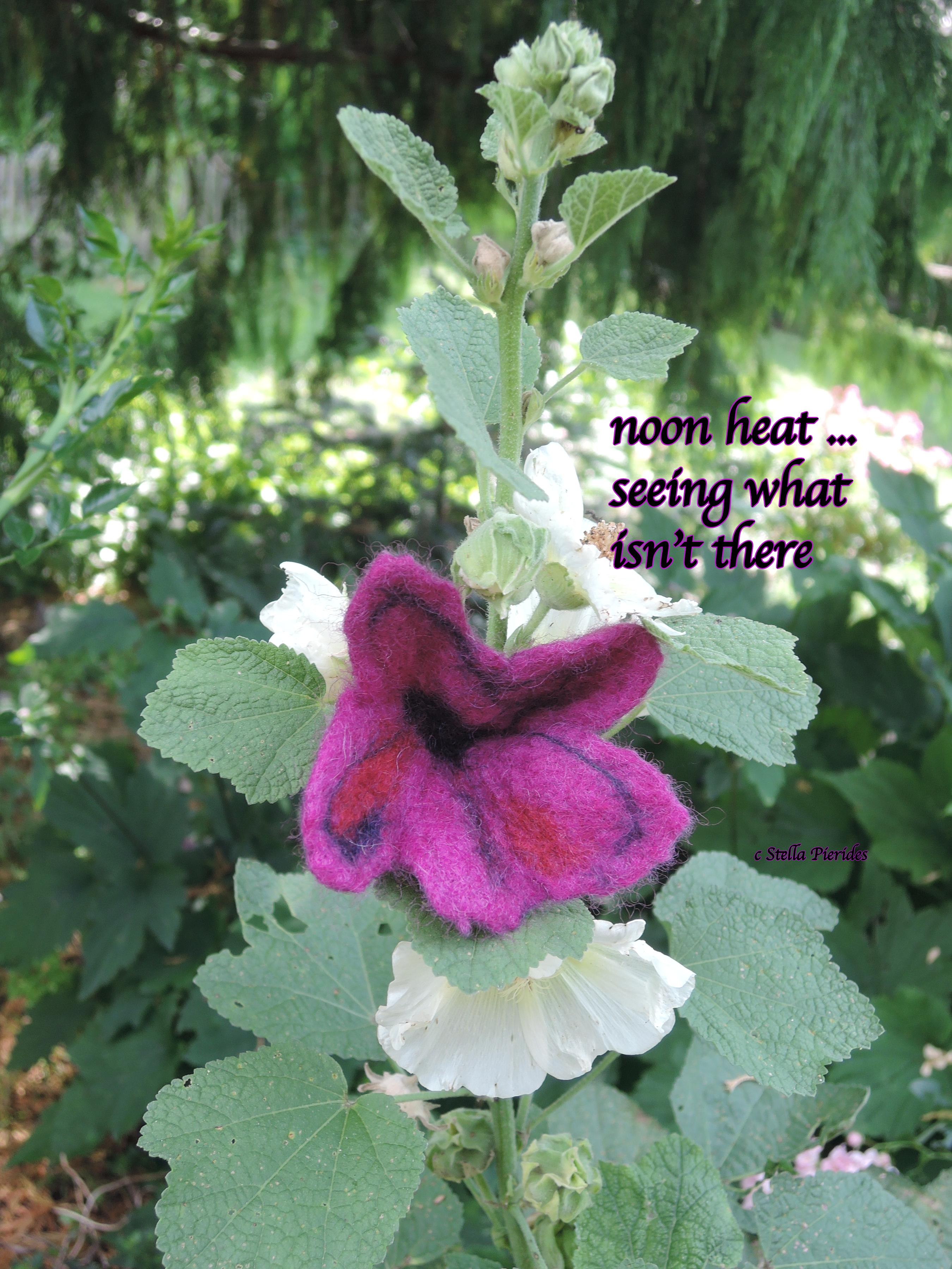 hollyhocks, felting,